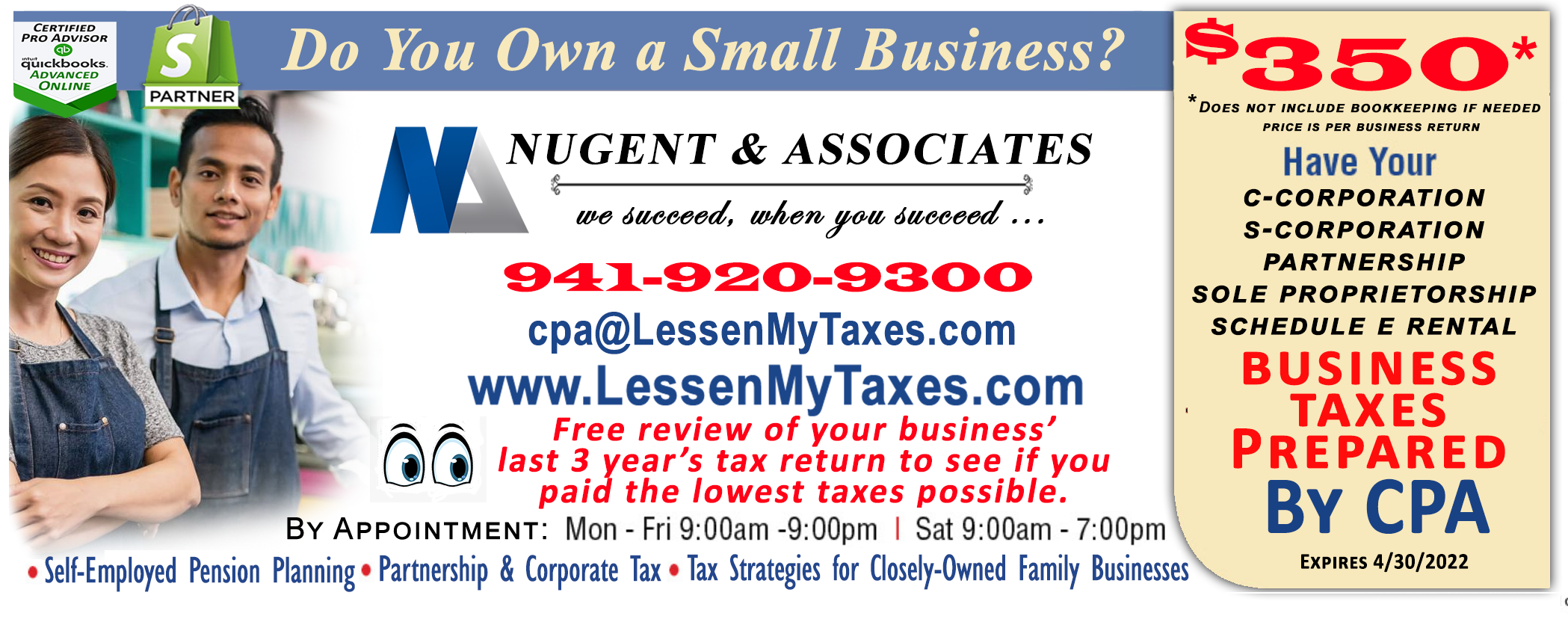 Personal Tax Return Special for Businesses