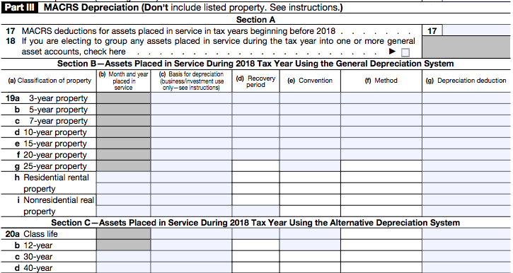 IRS Form 4562: Part 3