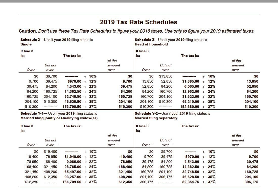2020 Tax Schedule