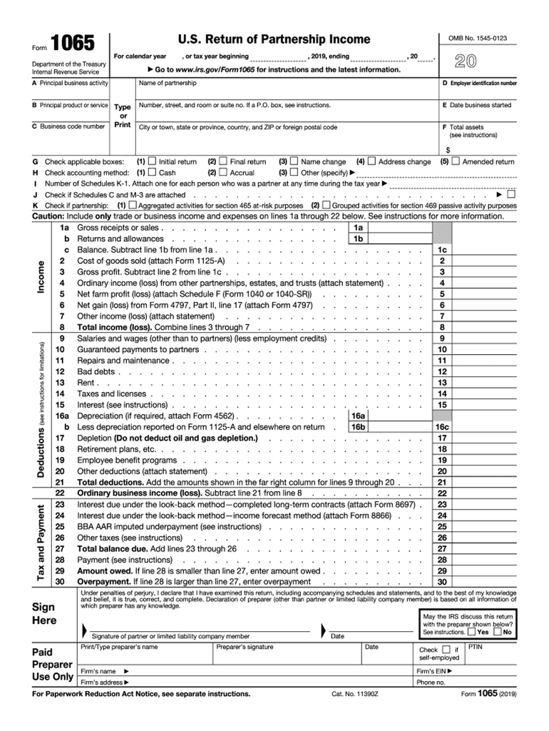 Form 1065, Partnership Tax